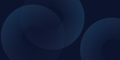 Poster - Abstract blue glowing geometric lines on dark blue background. Modern shiny blue circle lines pattern modern abstract