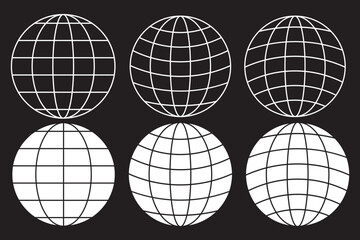 Poster - Globe icon vector illustration of earth for website graphic design and internet network symbol on Black Background. EPS 10.
