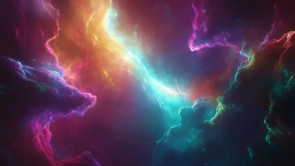 Poster - Cosmic Nebula Vivid colors and swirling gas clouds in a deep space scene