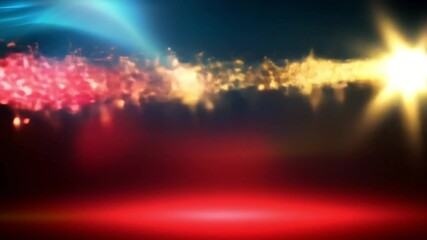 Poster - Abstract red and blue light streaks on dark background