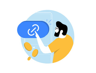 Poster - Affiliate marketing strategies icon. Affiliate links and pay per click programs to drive traffic, optimize conversions and generate revenue through custom tracking methods. Vector illustration