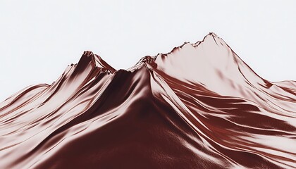 Poster - Abstract Brown Mountain Landscape with Smooth Textures and Shadows