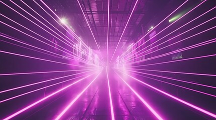 Poster - Dynamic laser light show event nightclub venue visual display urban environment front view entertainment experience
