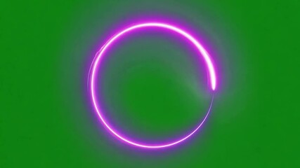 Poster - Illuminating Circle: A vibrant, glowing neon circle shines brightly against a vivid green backdrop, radiating energy and modern design.