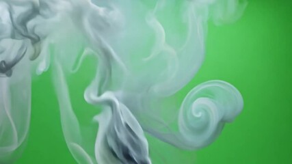 Poster - ethereal vapor dance: a captivating swirl of wispy, light-toned vapor dances against a vibrant green