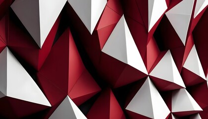 Aufkleber - Abstract background featuring a geometric pattern of red and white triangular shapes in a modern design