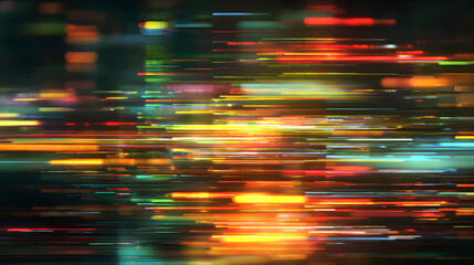 Poster - Abstract light trails with blurred motion and vibrant colors creating a dynamic and energetic effect