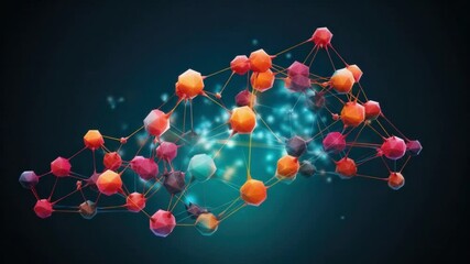 Poster - Abstract Network Connection: A vibrant, abstract representation of a network connection, with colorful nodes and interconnected lines.