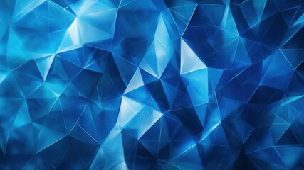 Poster - Abstract Blue Crystal Texture: An image showcasing a mesmerizing abstract texture of blue crystals, each facet catching and reflecting light in a dynamic interplay of shapes and shades.