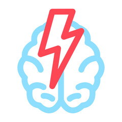 Poster - Brain with Lightning Bolt Icon Concept Design