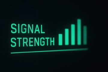 Poster - Signal Strength Indicators with Vibrant Green Design on Dark Background Displaying Connectivity Levels