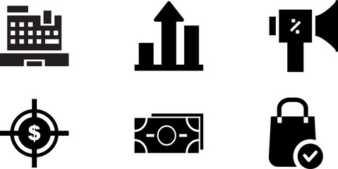 Aufkleber - Modern  Rounded Filled Sales Icon Set
