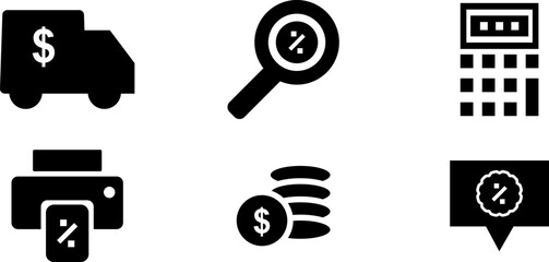 Aufkleber - Modern  Rounded Filled Sales Icon Set