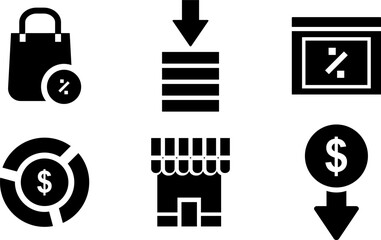 Aufkleber - Modern  Rounded Filled Sales Icon Set