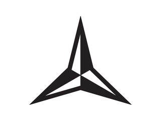 Wall Mural - vector isolated three point star decorative text mark symbol infographics colorless black and white 