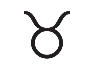 Wall Mural - vector isolated taurus simple symbol colorless black and white outline silhouette shadow shape stenc