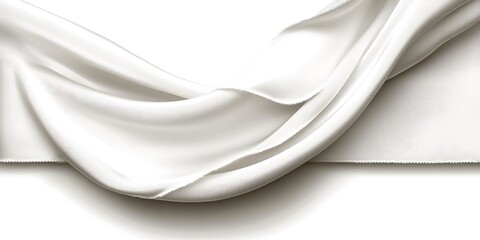 Poster - Subtle Ripples of Pristine White Fabric Elegantly Drape with Gentle Curves