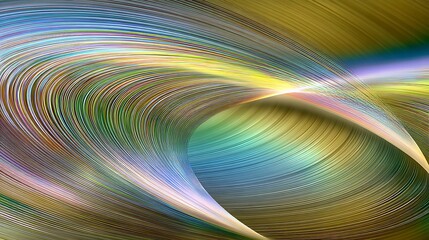 Aufkleber - Iridescent curved lines creating abstract design