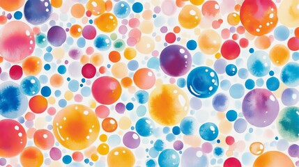 Fototapete - Overlapping circles of watercolor in vibrant hues create a composition that is dynamically abstract