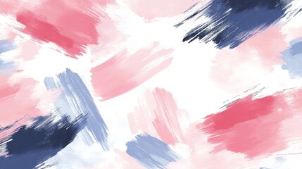 Poster - A canvas titled 'Playful Abstract Garden Pink' blossoms with an assortment of whimsical shapes, leaves, and dots