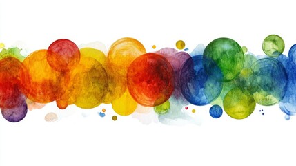 Poster - Vibrant watercolor blooms are arranged in a symphony of overlapping colors