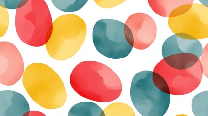 Poster - Vibrant watercolor pebbles form a playful cascade of transparent color