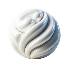 Aufkleber - A spherical abstract form with smooth, swirling bands, showcasing light play and clean simplicity.
