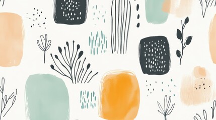 Poster - Watercolor flowers are depicted in a colorful abstract dance on a clean white canvas