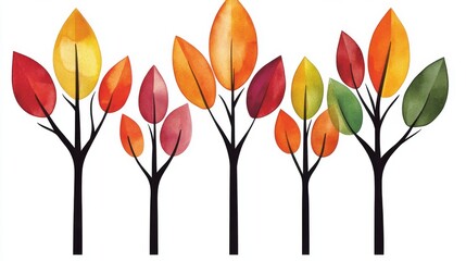 Poster - Colorful blooms on delicate stems make the watercolor flower garden a pastel dream