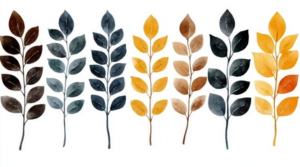 Poster - A bright bold design featuring abstract plant life and colorful whimsical flora