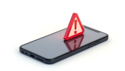 Poster - A smartphone displaying a warning symbol, emphasizing the theme of digital alerts and notifications.