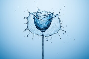 Fototapete - single water droplet splashing onto rose petal.
