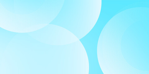 Wall Mural - Minimalist banner background, pastel colorful, Light Blue gradations. Circle effect style geometric, abstract background. Vector Illustration
