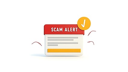Aufkleber - A stylized alert banner indicating a scam warning in a bright and eye-catching design.