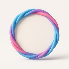 Poster - Pastel Pink and Blue Gradient Circle Frame