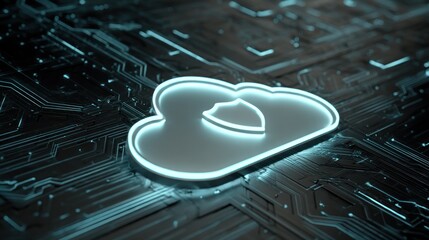 Poster - Cloud security circuit board background