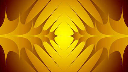 Poster - Abstract orange background with 3d lines pattern, symmetrical minimal striped background.