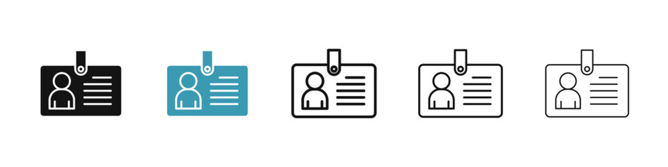 Poster - Id badge icon illustration vector symbol set