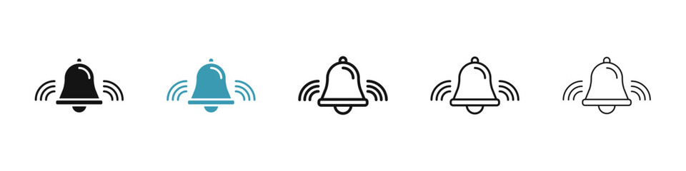 Poster - Bell ring icon illustration vector symbol set