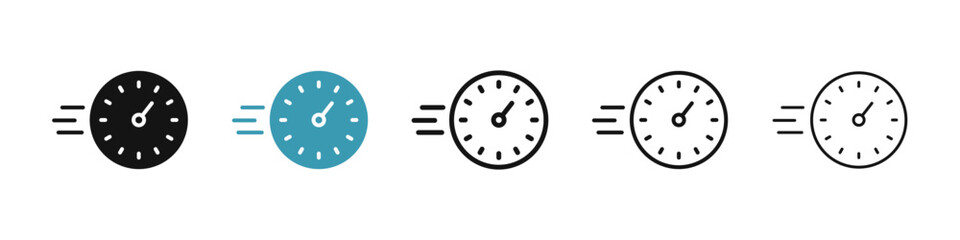 Poster - Time fast icon illustration vector symbol set