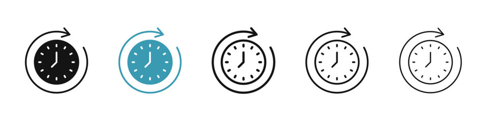 Poster - Time forward icon illustration vector symbol set