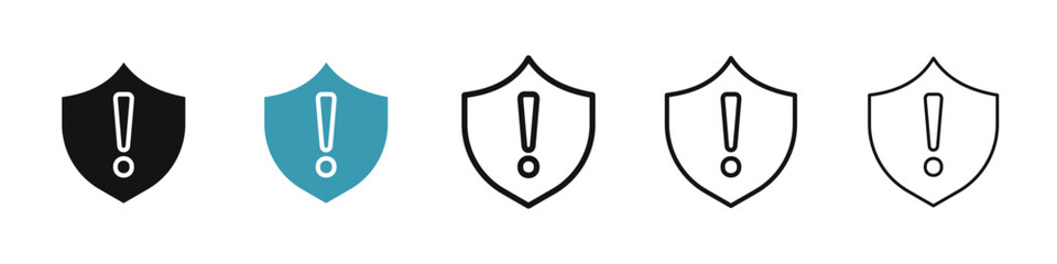 Poster - Shield exclamation icon illustration vector symbol set