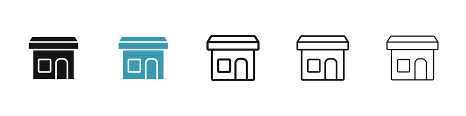 Poster - Store icon illustration vector symbol set