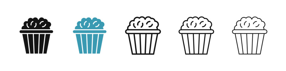 Poster - Popcorn icon illustration vector symbol set