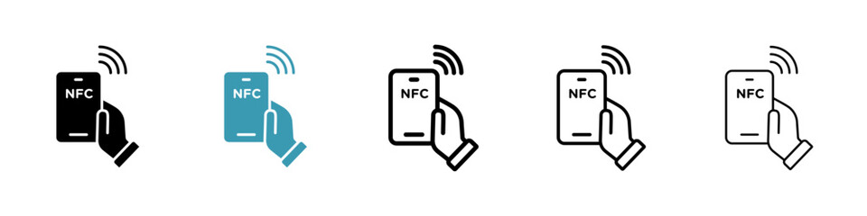 Poster - NFC communication icon illustration vector symbol set