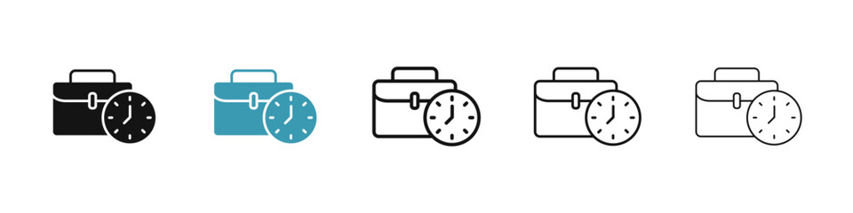 Poster - Office time icon illustration vector symbol set