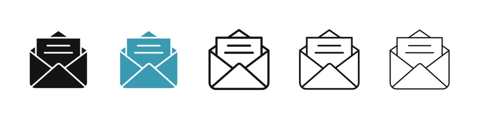 Poster - Open envelope icon illustration vector symbol set