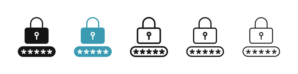 Poster - Password icon illustration vector symbol set