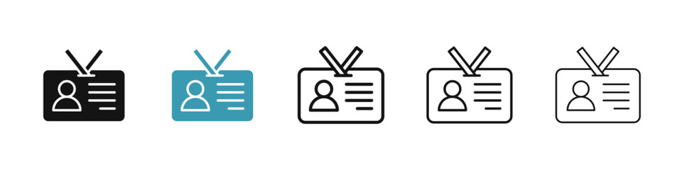 Poster - Id badge icon illustration vector symbol set