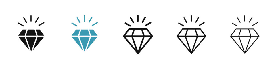 Poster - Gem icon illustration vector symbol set